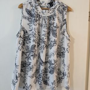 High Neck Floral Shell